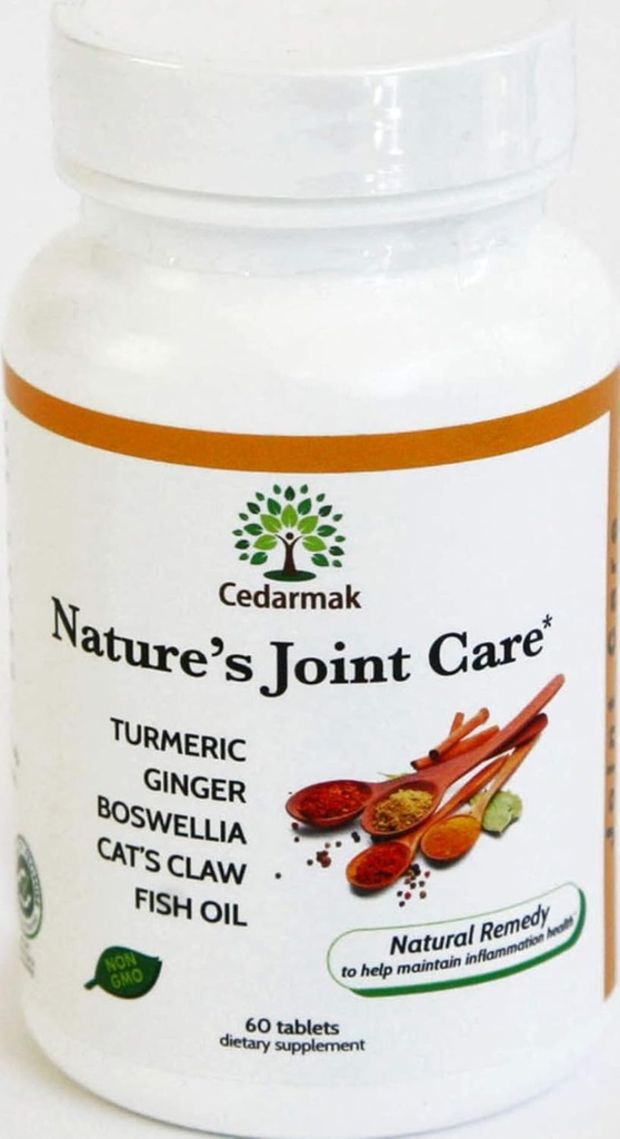 Turmeric, Ginger, BOSWELLIA, CAT Claw, Fish Oil.