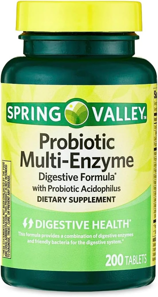 Spring Valley Multi-Enzyme Probiotic 200 Tablets