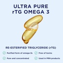 PRN DE Omega 3 Supplement - 120 Softgels, 30-Day Supply - rTG Omega 3 Fatty Acids with 1680mg EPA, 560mg DHA & Vitamin D for Skin, Joint, Brain, Eye and Heart Health