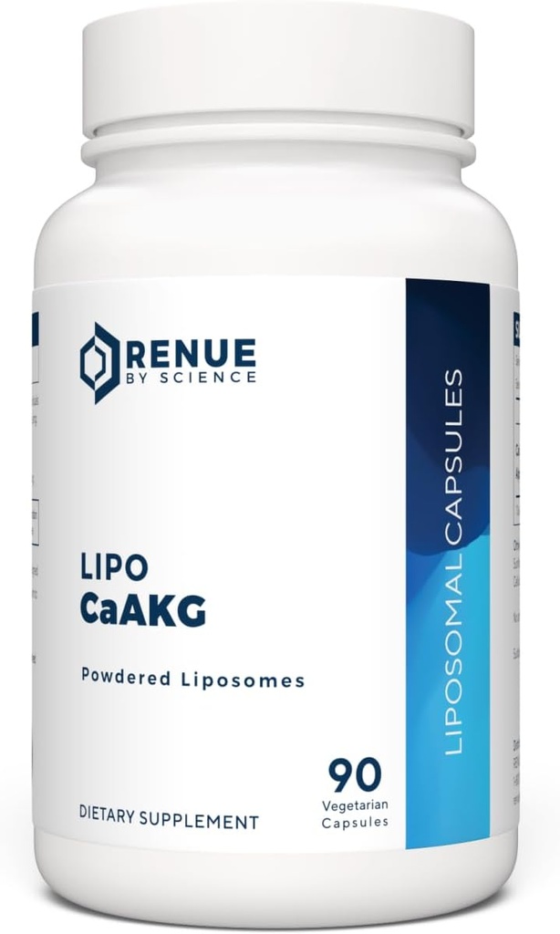 RENUE by SCIENCE CA AKG Supplement | High Strength Liposomal Calcium AKG | 90 Calcium Alpha-Ketoglutarate Capsules - 300mg CA AKG per Serving CA-AKG Supplement | Non-GMO & Made in The USA