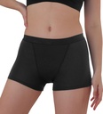 AIRCUTE Reusable Absorbent Urine Incontinence Boxer Briefs Underwear for Women Breathable Leak Proof Boy Shorts 2.0OZ (Black, X-Large)