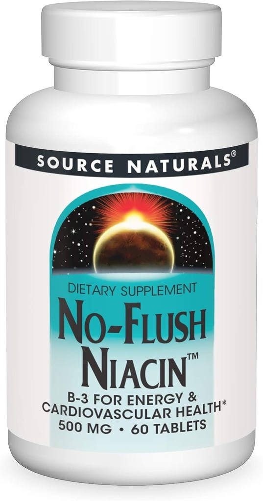 Source Naturals No-Flush Niacin, B-3 500 mg - 60 Tablets