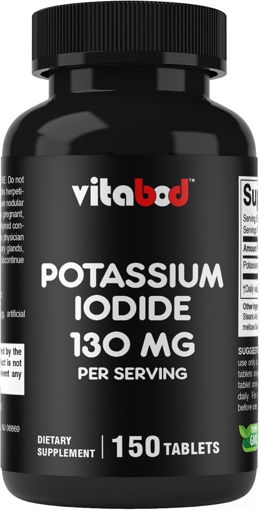 Potassium Iodide Dietary Supplement 130 mg per Serving - 150 Tablets (3 Bottles)