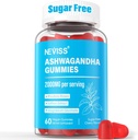 Sugar Free Ashwagandha Gummies - with Magnesium Glycinate, Rhodiola Rosea, Zinc, Lemon Balm, B6 - Relaxation Support, Natural Zzz, Stamina, Energy for Men Women - 60 Counts