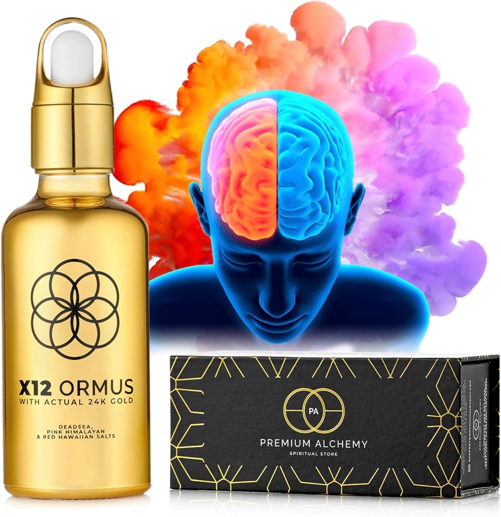 Ormus Monoatomic Gold Concentrate X12 – Liquid Gold Made by Real Alchemists - 24k Food-Grade, Dead Sea & Himalayan Salt – Supports Pineal Gland, Lucid Dreaming, Meditation