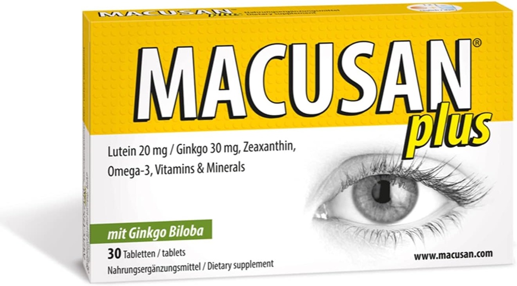 Plus Dry Eye Tablets for Age-Related Eye Health Problems,Eye Vitamin & Mineral Supplement with Lutein, Zeaxanthin & Ginkgo Biloba to Improve Eyesight, Suitable for Start of AMD Problems