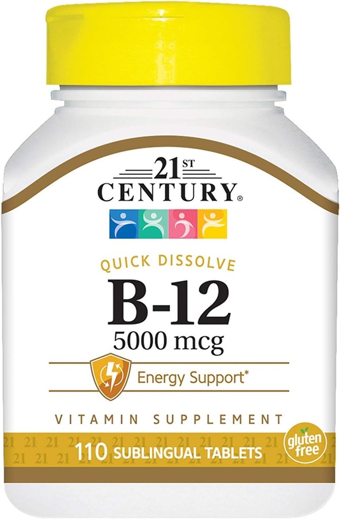 21st Century B-12 5000 mcg Tablets Sublingual - 110 ct, Pack of 6