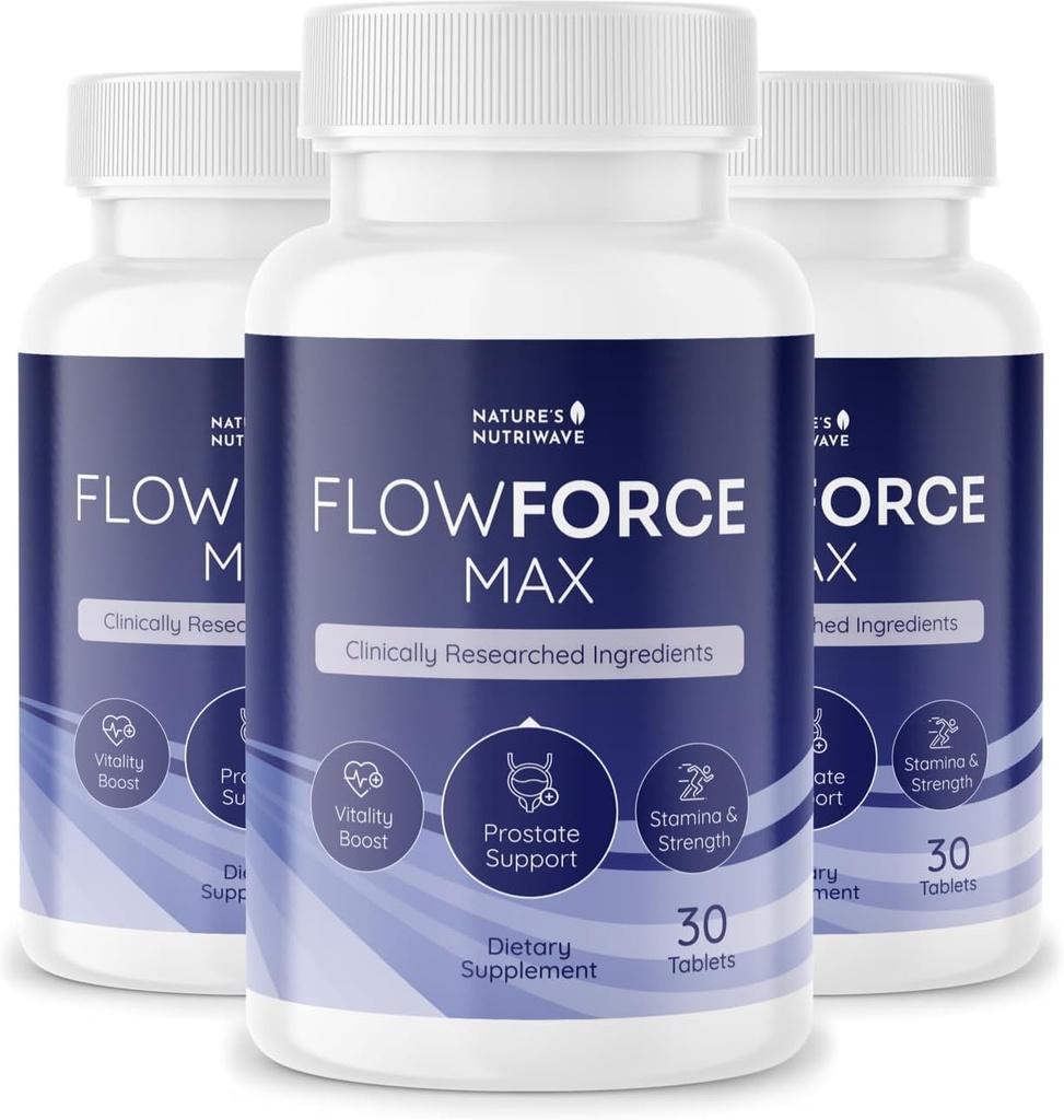 FlowForceMax Herbal Support Supplement - Natural Plant-Based Formula with Saw Palmetto Extract | 30 Chewable Tablets, 3 Month Supply, Made in USA