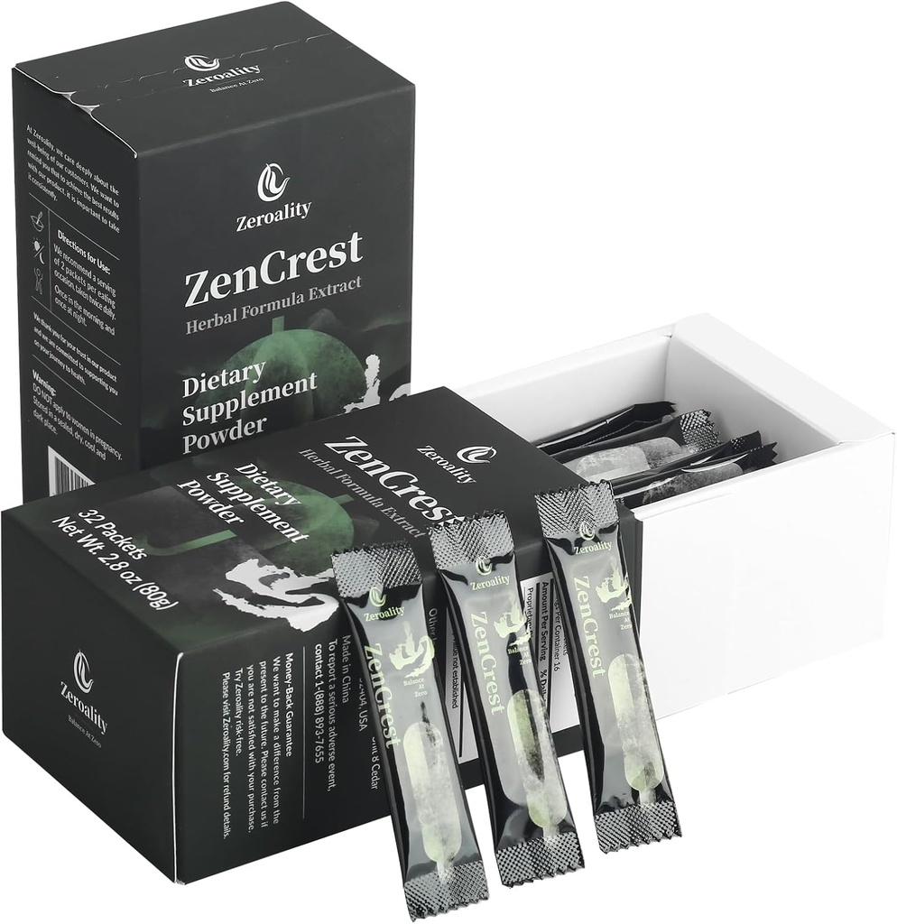 ZenCrest, Natural Herb Prostate Supplement, Traditional Chinese Herbal Formula, Promote Healthy Prostate, Promote Urogenital Function, No Side Effects, (32 Packets - 1 Box)