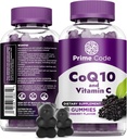 Prime Code CoQ10 200mg & Vitamin C 250mg Gummies – Antioxidant & Immune Support – Heart & Energy Supplement for Adults – Vegan, Non-GMO, Gluten-Free – Elderberry Flavor – 60 Gummies