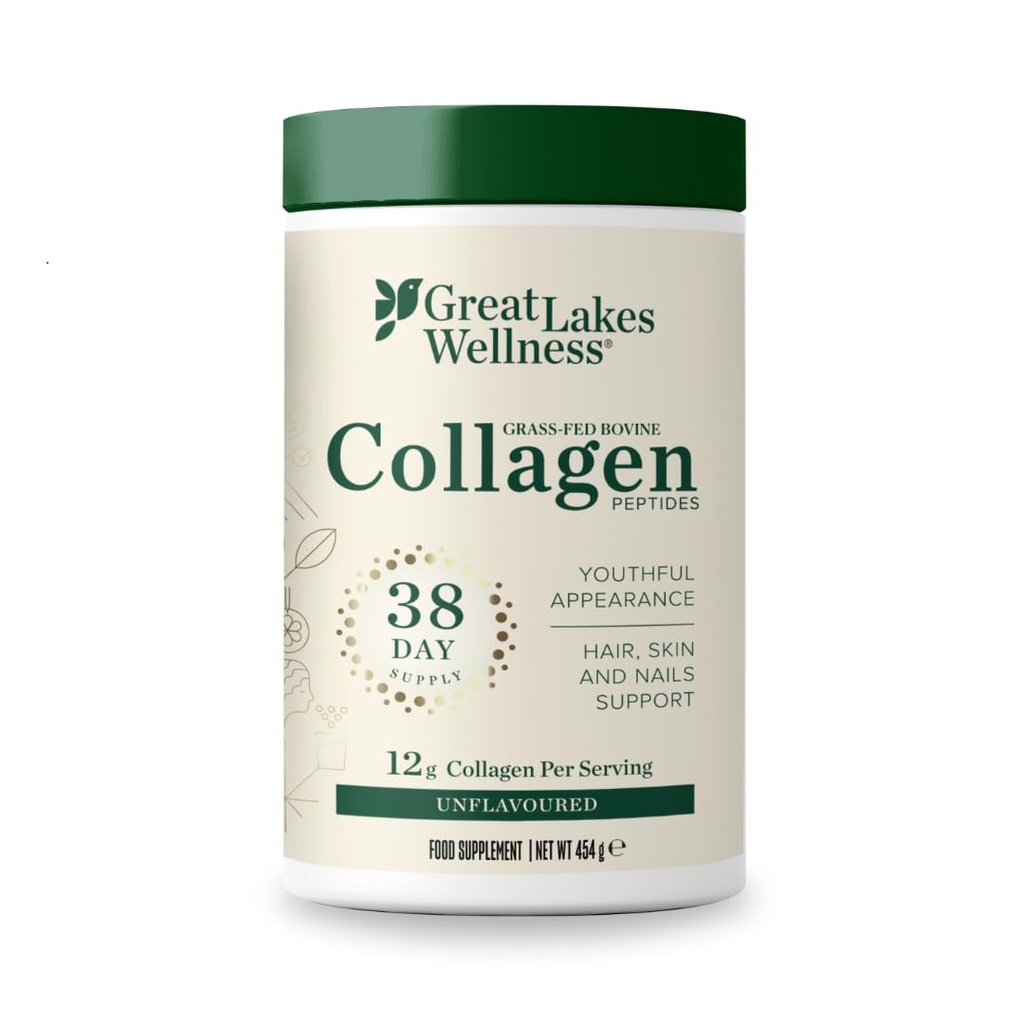 Great Lakes Gelatin, Collagen Hydrolysate, Pasture-Raised Grass-Fed, Non GMO (4 Cans of 16 Ounces)