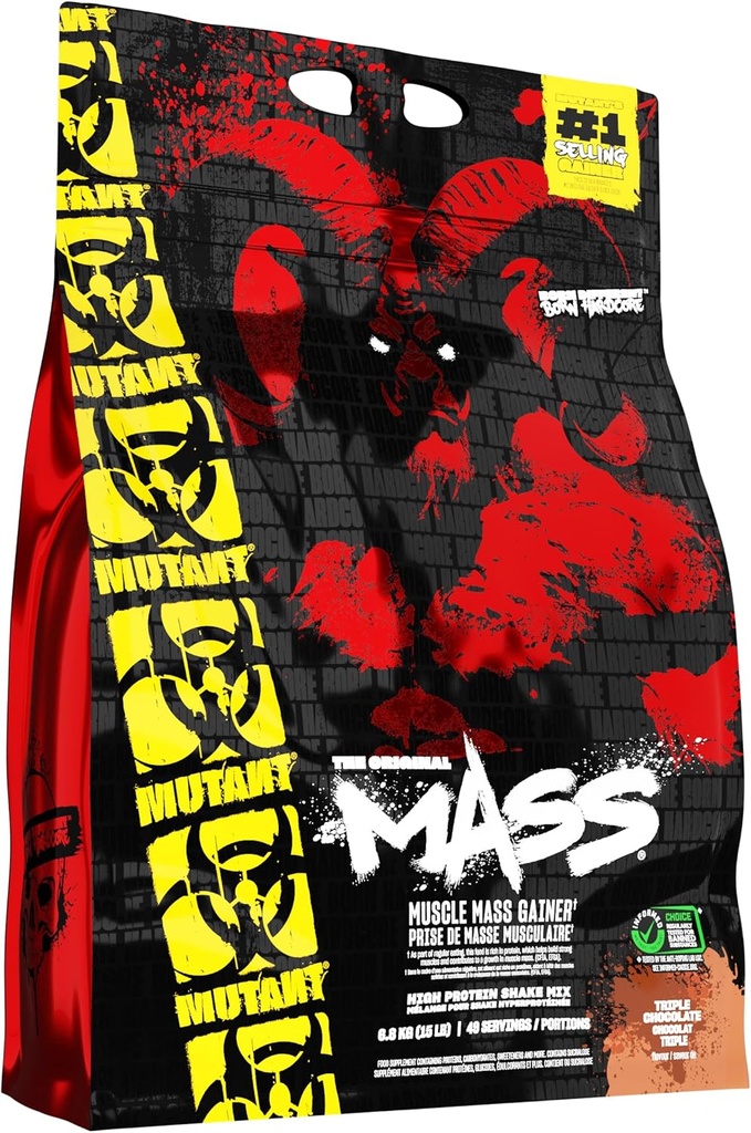 Mutant Mass Weight Gainer Protein Powder - Mass Builder for Bulking and Lean Mass Gainer, The Weight Gainer Men Need to Bulk up – 15 Pound – Triple Chocolate