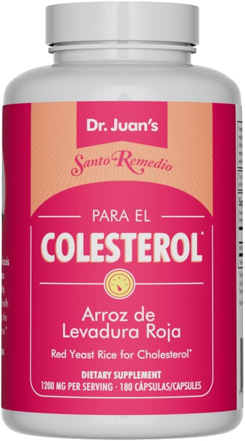 Santo Remedio Red Yeast Rice, Supports Cardiovascular System, Dietary Supplement, 1200 mg per Serving, 180 Capsules, Non-GMO, Gluten Free, No Artificial Flavors