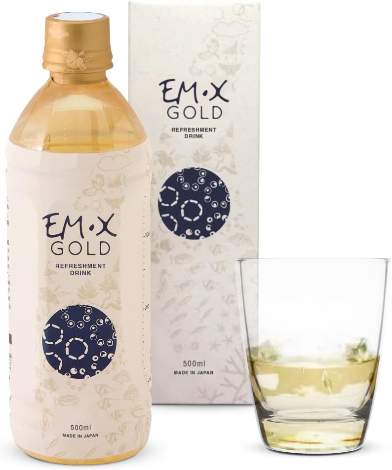TeraGanix EM-X Gold Prebiotic, Anti Aging Drink, Dr. Formulated, Gut Flora Health Drink (50 Day Supply), Liquid Antioxidants Supplement, Balance pH (500mL)