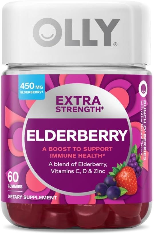 OLLY Collagen Gummy Rings 30 Count & Elderberry Gummies Immune Support 60 Count