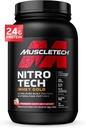 MuscleTech Whey Protein Powder, Nitro-Tech Whey Gold Protein Powder, Isolate Smoothie Mix for Women & Men, Strawberry , 2 lbs (28 Serv) Packaging May Vary