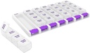 EZY DOSE Weekly (7-Day) Daily Pill Case, Medicine Planner, Vitamin Organizer Container, 4 Times a Day, Small Removable Compartments, Covenient and Easy to Use, Color May Vary, Clear Lids, BPA Free