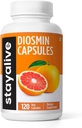 STAY ALIVE Pure Diosmin Complex 1000mg Formula, 120 Capsules, Citrus Bioflavonoids Rich Fruit Extract, 2 Month Supply, 100% Vegetarian, Non-GMO & Gluten Free Diosmin Supplement