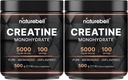 NatureBell 2 Pack Creatine Monohydrate Powder 500g, 5,000mg Per Serving | Micronized, Pure & Unflavored | Pre-Workout Muscle Support | Keto, Vegan, Filler-Free | 200 Servings (2.2 lb)