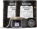 Better Alt Pure Himalayan Shilajit Resin Pack of 2 High Potency Gold Grade 150 Servings for Energy Boost & Immune Support, 85+ Trace Minerals, 75%+ Fulvic Acid, with Lab Test Report,400 mg