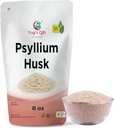 Psyllium Husk Whole 8 oz | 98% Purity | Soluble Fiber Supplement | Keto Friendly | Use in Smoothies, Cooking and Baking | Unflavored, Fine Ground, 100% Natural, Non GMO | by Yogi's Gift®
