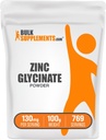BulkSupplements.com Zinc Glycinate Powder - Zinc Supplement, Mineral Supplement for Immune Support - Gluten Free, 130mg per Serving, 100g (3.5 oz) (Pack of 1)
