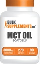 BulkSupplements.com MCT Oil Softgels - Medium Chain Triglyceride, MCT Supplement, MCT Oil 3000mg - for Energy Support, Gluten Free, 3 Softgels per Serving, 270 Count (Pack of 1)