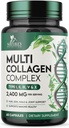 Multi Collagen Supplement 2400 mg - Hydrolyzed Types I, II, III, V & X Multi Collagen Pills Complex, Collagen Peptides Supplements, Hair, Skin, Nail, & Joint Support Supplement, Non-GMO - 60 Capsules