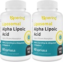 Liposomal Alpha Lipoic Acid 1400mg Softgels, ALA Supplement with L-Carnitine 1000mg, Ubiquinol (Active CoQ10) 100mg and Vitamin E 10mg,Alpha-Lipoic Acid for Antioxidants, Nerve,Energy 120 Softgels