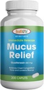 HEALTH LFE Mucus Relief Guaifenesin Caplets 400 mg, Immediate Release Fast Acting Expectorant, Thin and Loosens Mucus, Relieves Chest Congestion, Cough, Cold and Flu (Medium, 200 Count)