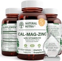 Natural Nutra Calcium Magnesium Zinc Supplement with Vitamin D3 for Bone and Muscle Strength, Promotes Nerve Health, Enhance Your Digestion, Gluten Free, Sugar Free, 100 Tablets (Pack of 2)