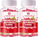 Magnesium Glycinate Gummies 1000mg - Sugar Free Magnesium Potassium Supplement with Vitamin D, B6, CoQ10 for Calm Mood & Sleep Support - 180 Raspberry Gummies.