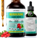 4 FL Oz Organic Berberine Liquid Drops, Premium Berberine Supplement Liquid with Ceylon Cinnamon, Bitter Melon, Sugar-Free & Vegan Supplement, 98% Absorption,120ML