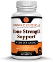 Premium Calcium Hydroxyapatite Complex - Advanced Bone Support with Vitamin D3 K Magnesium Zinc - Complete Absorption Formula for Bone Density Heart Health - 90 Tablets