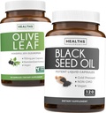 Bundle of Olive Leaf Extract & Black Seed Oil - Healthy Lifestyle Bundle - Olive Leaf Extract (Non-GMO) Super Strength: Oleuropein & Black Seed Oil - 120 Caps (Non-GMO) Premium & Cold-Pressed