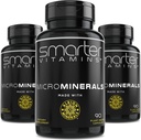 (3 Bottles) 15mg Zinc Glycinate from Albion® 6 Essential Trace Bisglycinate Minerals, Manganese, Boron, Chromium, Selenium, Molybdenum Supplement 90 Plant-Based Vegan Capsules