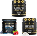 HRDWRK - 100 Servings Keto Electrolytes Powder Hydration Sugar Free - Electrolyte Powder to Boost Endurance & Reduce Fatigue with Electrolytes Supplement (Unflavored Set of 2 & Blue Razz)