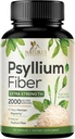 Psyllium Husk Powder Capsules 2000mg, Natural Daily Soluble & Insoluble Fiber Pills, Psyllium Husk Fiber Supplement Supports Digestion Colon Health & Regularity, Plant Based Supplement - 120 Capsules
