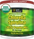 Good Natured Premium Chlorella Spirulina Powder | 85 Servings | Non-GMO | Sunlight Grown | Deep Green Color | Cracked Cell Wall | Alkalyzing | High Protein | Vegan Organic Capsules | Mountain Water