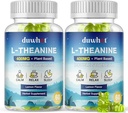 L-Theanine Gummies 400mg, Chewable Theanine Supplement for Adults & Kids 4+, Natural Stress Relief, zzZ & Focus Supplement, Vegan, Low Sugar, Non-Drowsy, Lemon Flavor, 120 Chewables