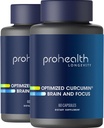 ProHealth 2-Pack Brain & Focus - Optimized Curcumin Longvida with BaCognize Bacopa Monnieri (60 Veggie Capsules)
