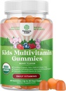 USDA Organic Kids Multivitamin Gummies - Multivitamin for Kids Immune Support with Vitamins A, C, D3, E, B6 & B12, Zinc & Iodine - Children's Vitamins Chewable Formula for Strong Health - 60 Count