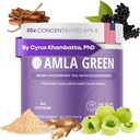 Amla Powder & Immunity Blend Superfood Supplement with Elderberry, 20x Ultra Concentrated Amla, Immune Support, Made with Ginger, Cinnamon, Peppermint, Indian Gooseberries, Immunity, 90 Servings