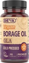 DEVA Vegan Vitamins, Borage Oil 500mg, Source of Omega-6 Fatty Acid GLA (Gamma linolenic Acid), Cold-Pressed & Unrefined, 90 Tablets 1-Pack