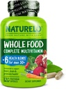 NATURELO Whole Food Multivitamin for Men 50+ - with Vitamins, Minerals, Organic Herbal Extracts - Vegan Vegetarian - for Energy, Brain, Heart and Eye Health - 120 Capsules