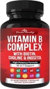 Divine Bounty Super B Complex Vitamins - All B Vitamins Including B12, B1, B2, B3, B5, B6, B7, B9, Folic Acid - Vitamin B Supplement - Support Healthy Energy Metabolism - 90 Vegetarian Capsules