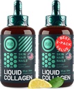 Liquid Collagen Peptides with Biotin Drops - 30,000mcg Collagen Liquid for Women and Men plus Biotin - Youthful Skin, Hair Growth, Strong Nails - Hair Vitamins for Hair Loss - Lemon Flavor - 2x2oz