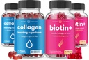 NutraChamps Complete Hair, Skin & Nails Bundle. Biotin, Collagen, Keratin