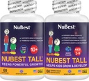 NuBest Bundle Tall 10+ 60 Capsules Tall Kids 60 Chewable Tablets | Height Growth Support for Kids & Teens | Calcium, Vitamins D3 K2, Collagen & Herbs