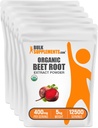 BulkSupplements.com Organic Beet Root Extract Powder - Beet Root Powder, Nitric Oxide Supplement - Vegan & Gluten Free, 400mg per Serving, 1kg (2.2 lbs) (Pack of 5)